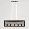 LumenSphere Valla 5-Light Retro Iron Pendant - Black Finish, Wood Accents, E27 Base