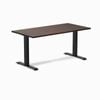 Desky Fixed Height Dark Walnut Rubberwood Desk 1500x750mm Matte Black Leg