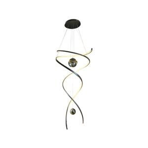Metal Swirl Large Pendant Light - Delessi Galassia  - Black