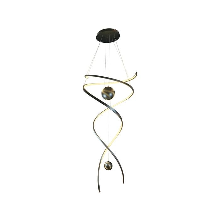 Metal Swirl Large Pendant Light - Delessi Galassia  - Black