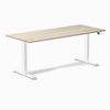 Desky Dual Melamine Sit Stand Desk White Frame 180cm