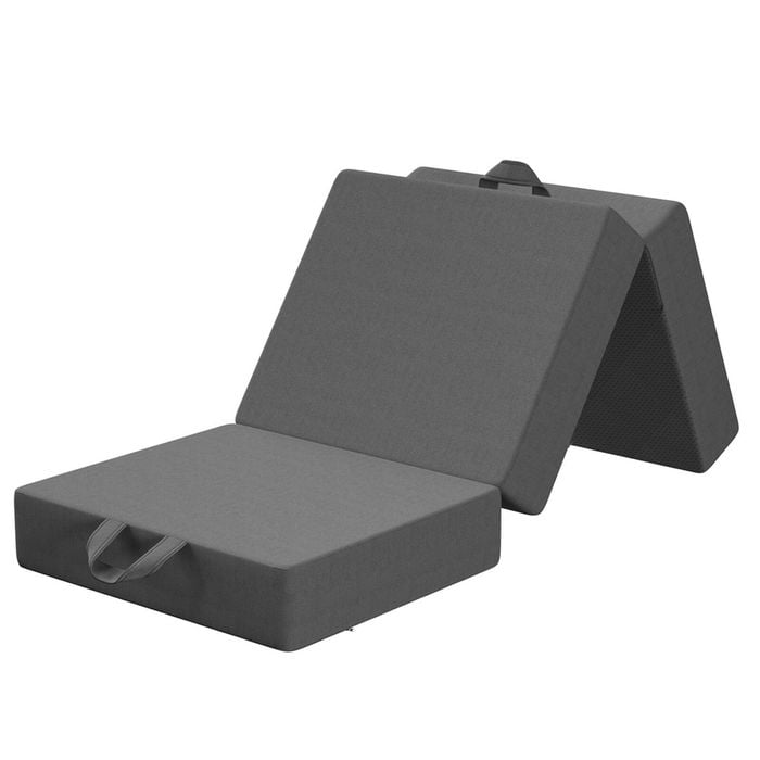 BedStory Folding Mattress Small Single Trifold Mattress Firm Support Foam Washable Cover 15cm Grey