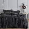 Bedding Co. Quilt Cover Set 100% French Flax Linen Charcoal Queen