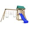 Lifespan Kids Carindale Swing Set Cubby Play Centre with 2.2m Blue Slide