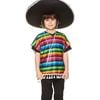 Mexican Rainbow Poncho Boys Fancy Dress Costume - One Size