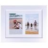 Frankie & Me Wooden Collage 4x6'' Double Picture Frame Home/Office Decor White