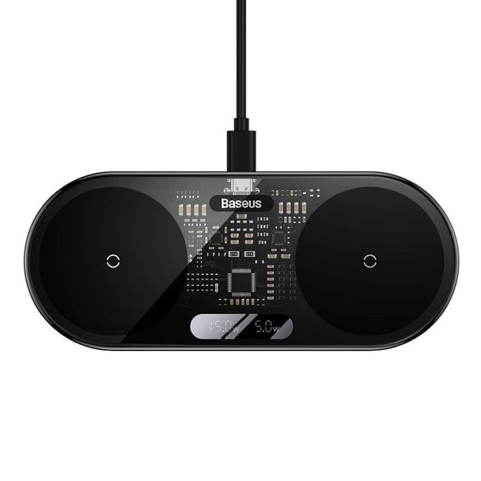 Baseus 20W Fast Charging Dual Wireless Charger Pad with Digital Display