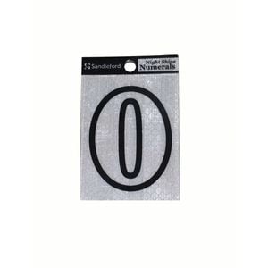 Sandleford 80mm Self Adhesive Night Shine Numeral 0 - 0