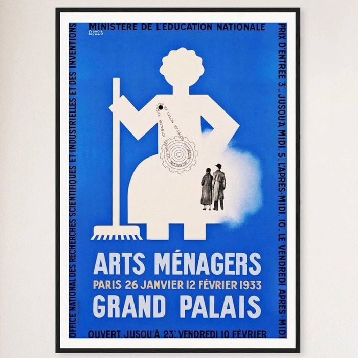 Galrie Vintage Arts Menagers Grand Palais Poster - Elegant Wall Art for Home Decor, Black Frame, 70 x 100cm (28 x 40inch)