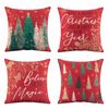 Jingle Jollys Christmas Cushion Covers Set of 4 Pillow Covers 45x45cm Christmas Decor Red