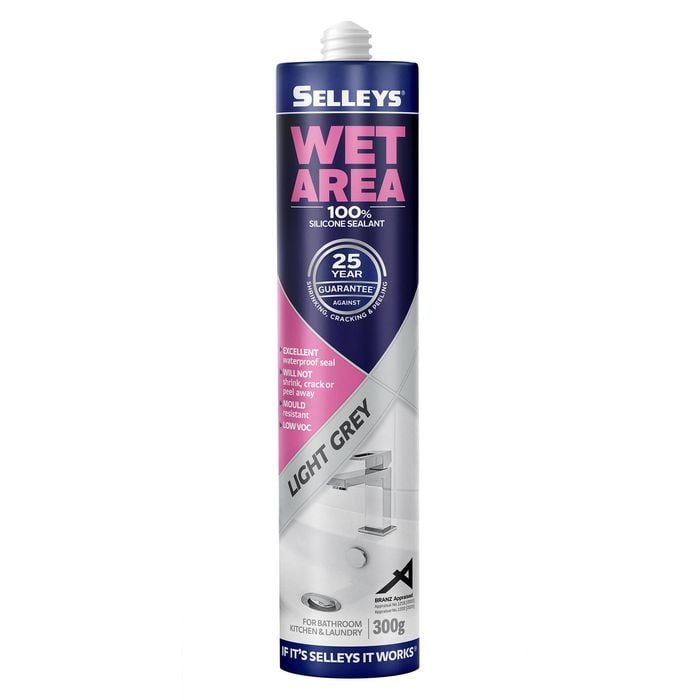 Selleys 300g Light Grey Wet Area Waterproof Silicone Sealant