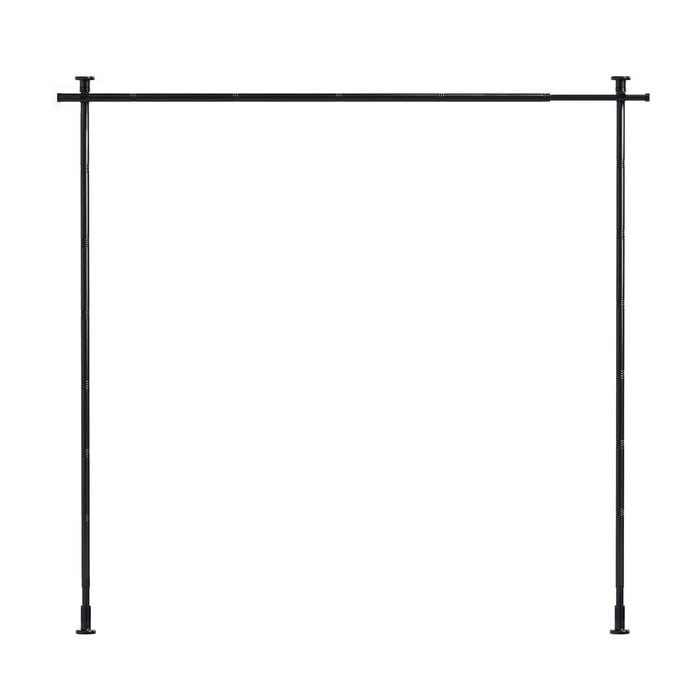 Advwin Room Divider, No Drilling Curtain Rod, Floor To Ceiling I Shaped Black