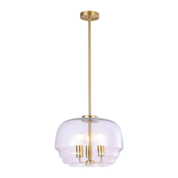 Cla Lighting Cuad Interior Wine Glass Shape Glass Shade Pendant Light Clear