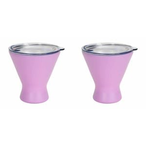 2PK Annabel Trends 250ml Stainless Steel Double Walled Cocktail Cup Gelato Pink