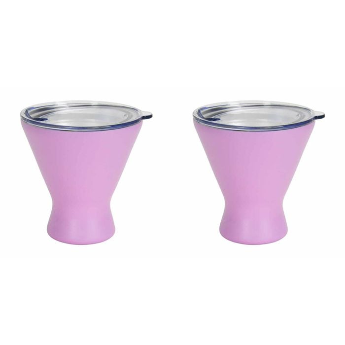 2PK Annabel Trends 250ml Stainless Steel Double Walled Cocktail Cup Gelato Pink