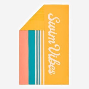 Decathlon | Microfibre Swimming Towel Size Xl 110 X 175 Cm - Print Summer Yellow - One Size