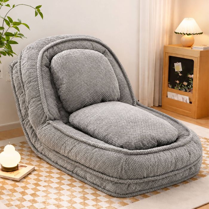 Advwin Human Dog Bed Convertible Floor Lazy Sofa Bed Convertible Bean Bag Lounge Chair Grey