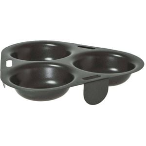 Avanti Carbon Steel Non-Stick 3 Cup Egg Poacher Kitchen Breakfast Cooker Black