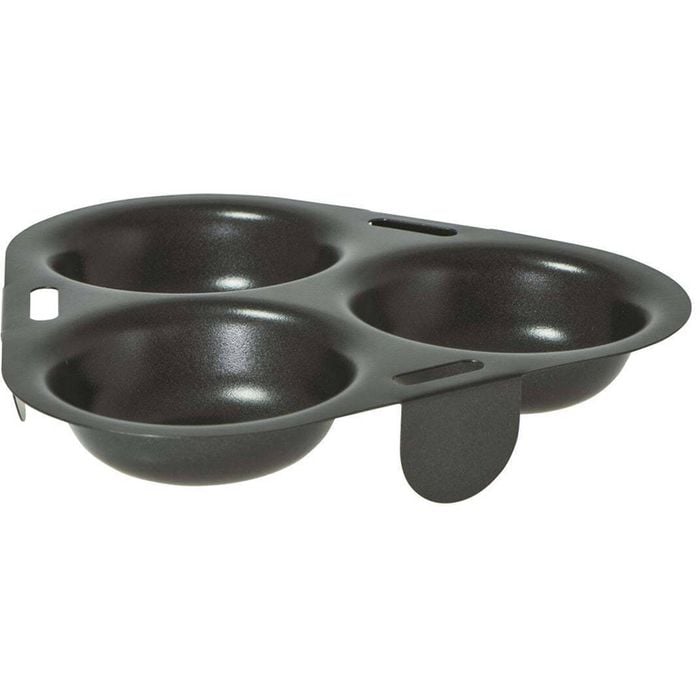 Avanti Carbon Steel Non-Stick 3 Cup Egg Poacher Kitchen Breakfast Cooker Black