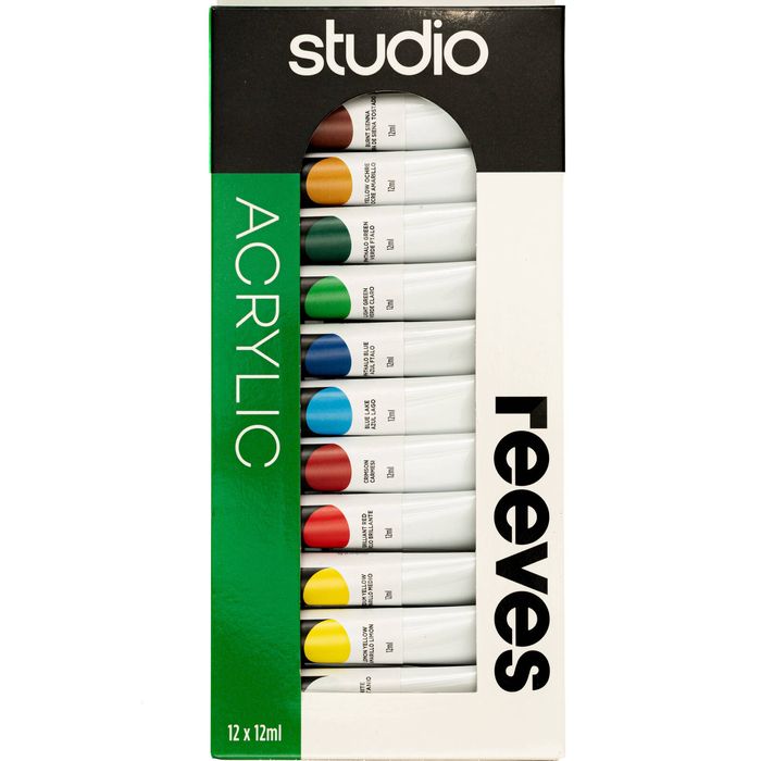 Reeves Studio Acrylic Paint 12x12ml Set