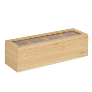 Leaf & Bean Timber Tea Box Small Natural 30x9x9cm