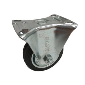 Move It 75mm 50kg Black Rubber Fixed Plate Castor