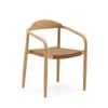 Nina stackable chair in solid acacia wood and beige rope seat