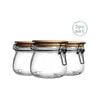 Argon Tableware 3 Piece Storage Jar with Wooden Lid Set - Round - 500ml