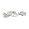 Whitehaven 3+2+1 Seater Outdoor Aluminium Lounge Set White With Santorini Coffee Table & Sandstone Cushions