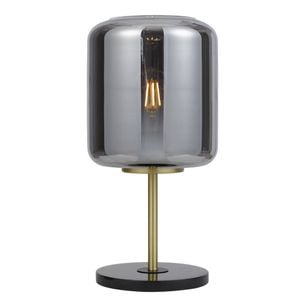 Telbix Korova Modern Table Desk Lamp Light Marble Metal Glass Black Marble Black Brass Matt Smoke