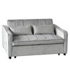 Sarantino Fenton Velvet 2-Seater Sofa Bed - Light Grey