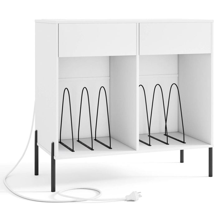 Costway Record Player Stand Side Table White
