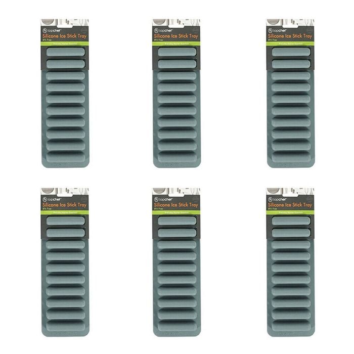 6PK Topchef Silicone Heat Resistant Ice Stick Tray 25x19cm Assorted