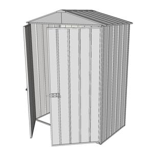 Build-a-Shed 1.5 x 0.8 x 2.3m Double Hinged Door Gable Shed - Zinc