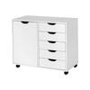 Costway 5 Chest of Drawers Mobile Filing Cabinet White Wood