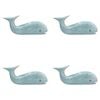 2PK LVD Medium Wooden Home Decorative Speckled Whale 26x11.5cm Soft Blue