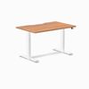 Desky Dual Scalloped Melamine Sit Stand Desk White Frame 120cm