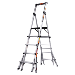 Gorilla 150kg 5 -8 Step Silverback Adjustable Platform Ladder With Leveller Legs