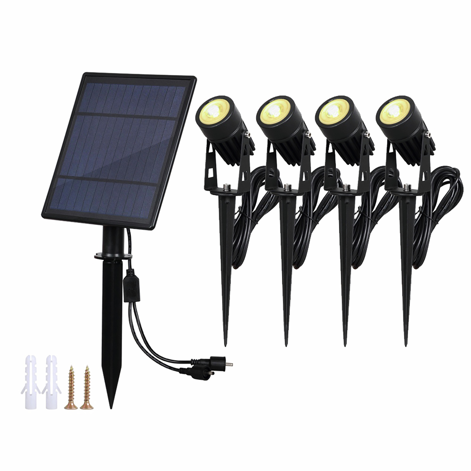Gardenglo 400lm Solar Powered 4 x LED Spotlights Bunnings Australia