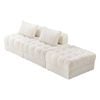 Oikiture 3 Seater Boucle Modular Sofa & Ottoman Set