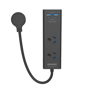 Jackson Black 2 Outlet PD30W Portable Powerboard With USB 2A/2C