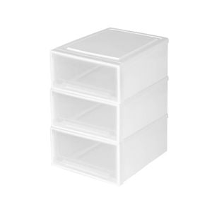STACKED 3PCS 32L Multi Purpose Storage Drawer Set