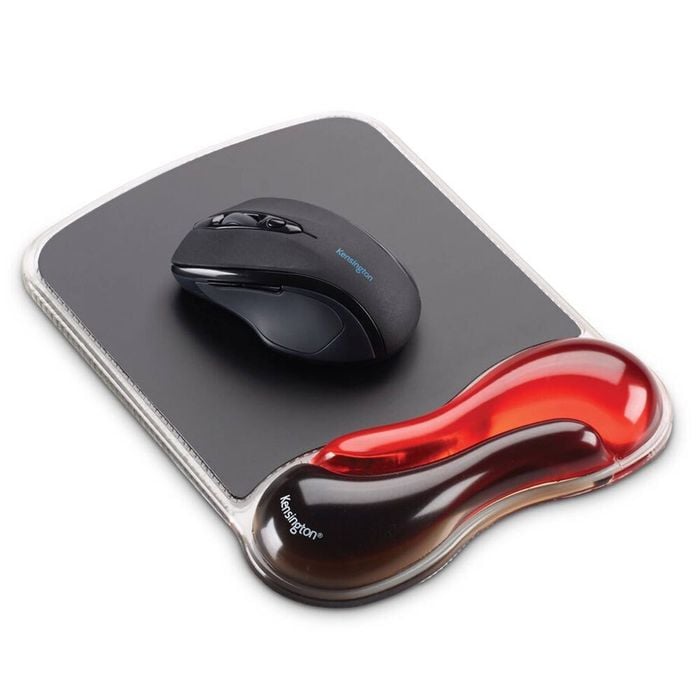 Kensington Duo Gel Pillow Mouse Pad Wrist Rest - Red/Black