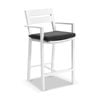 Santorini Outdoor Aluminium Bar Stool White & Denim Grey Cushions