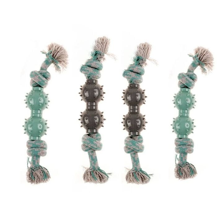 Yes4pets 4 X Dog Rope Toys With Double Tug Spiky Ball