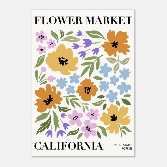 Galrie Stunning Abstract Floral Art Print Flower Market California, Poster Only, A0 84 x 119cm (33 X 47inch)
