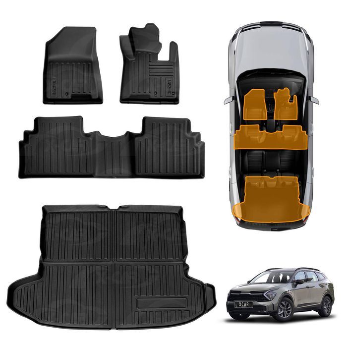 3d Floor Mats Boot Liner Set For Kia Sportage 2021-2025 All Weather Heavy Duty Cargo Car Trunk Luggage Tray