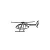 Ignite Laser MD 500F - Light Utility Helicopter Silhouette Metal Wall Art Coated Black 15.7 inch - 40 cm