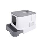 Pawz Cat Litter Box Fully Enclosed Toilet Grey