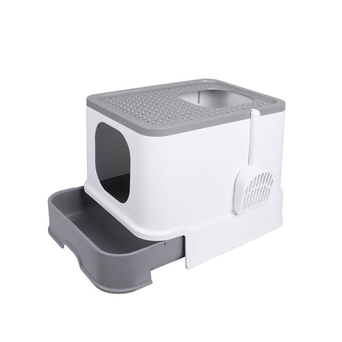Pawz Cat Litter Box Fully Enclosed Toilet Grey